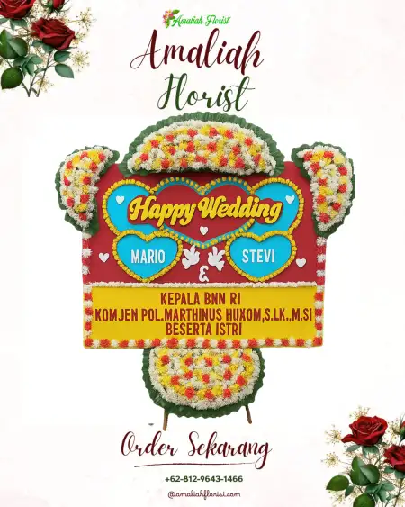 Papan Bunga Pernikahan Lame